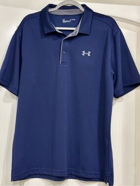 Under Armour Navy Short-Sleeve Polo with Contrast Trim